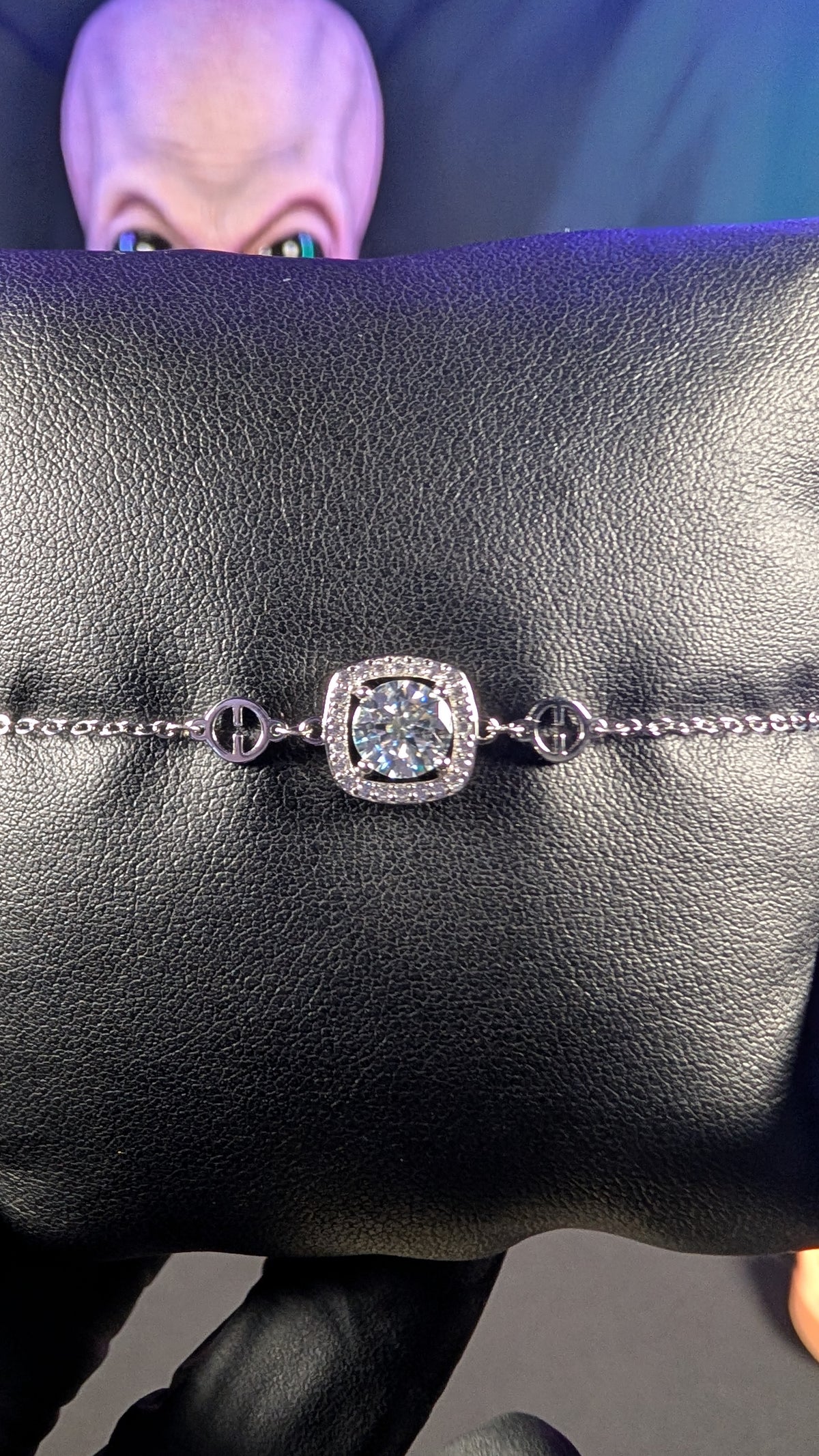 Galactic Ice 1CT Orbit Nova Halo Moissanite S925 Sterling Silver Bracelet