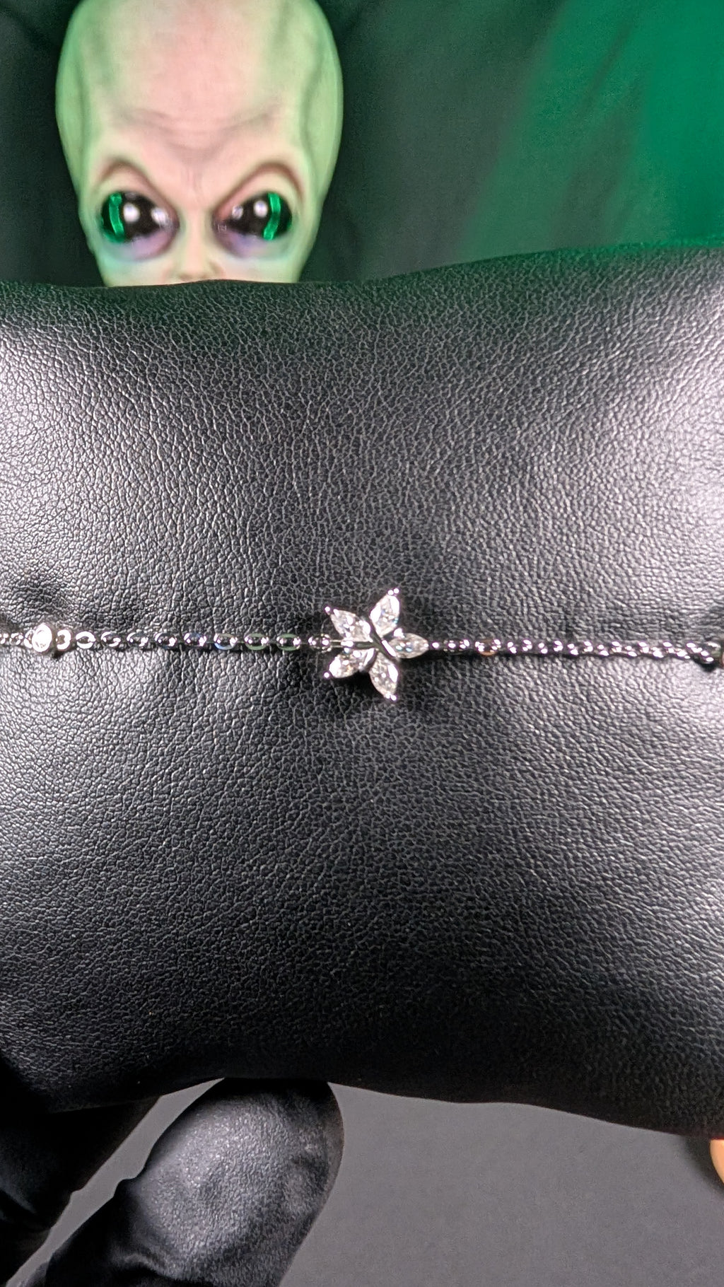 Galactic Ice Starlight Bloom Moissanite S925 Sterling Silver Bracelet