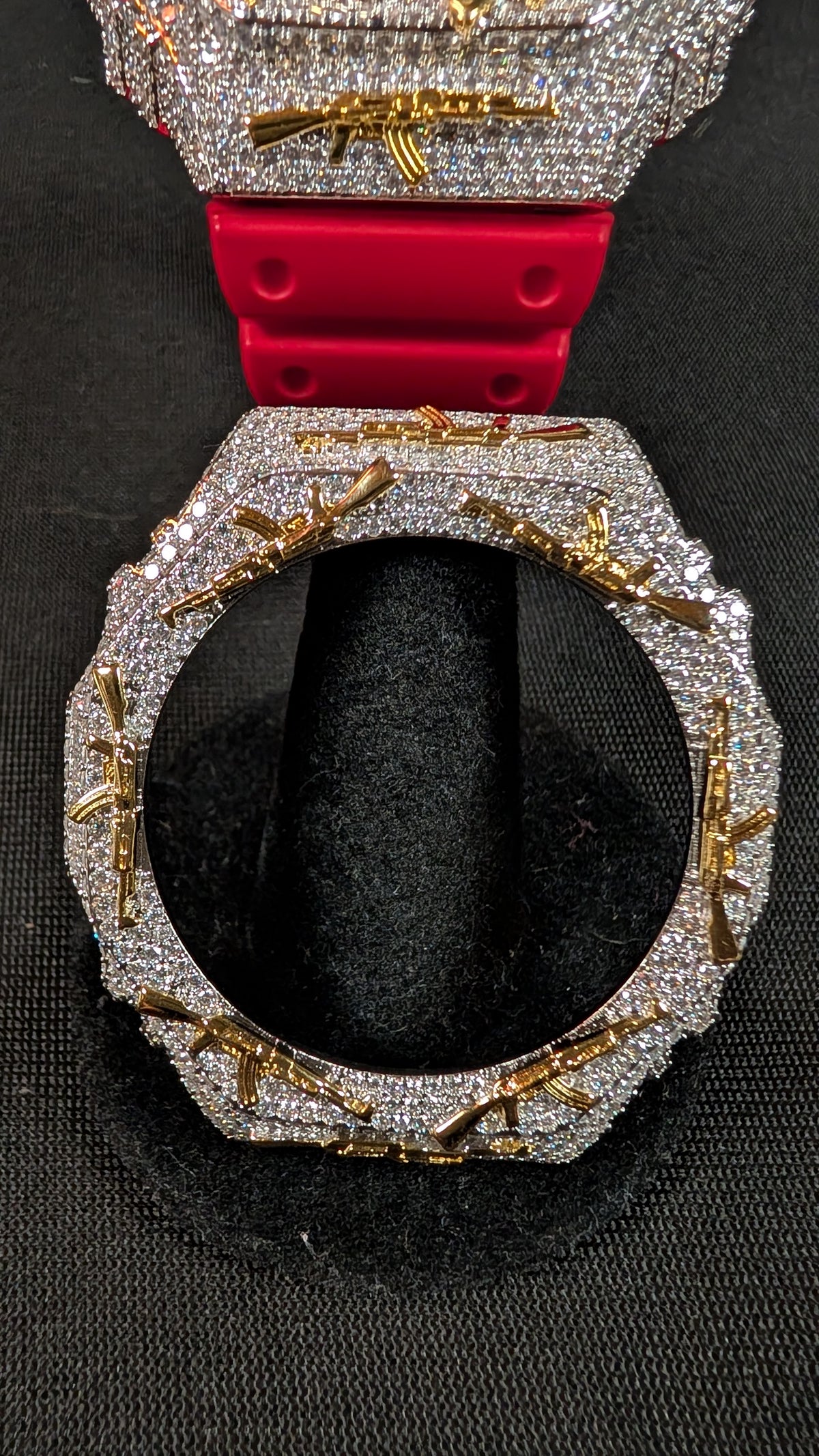Galactic Ice – Cosmic Drip AK Edition | Gold-Plated Moissanite GA-2100 Watch Bezel