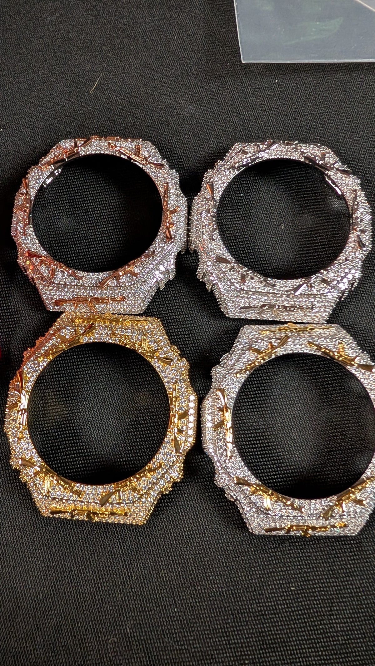 Galactic Ice – Cosmic Drip AK Edition | Gold-Plated Moissanite GA-2100 Watch Bezel
