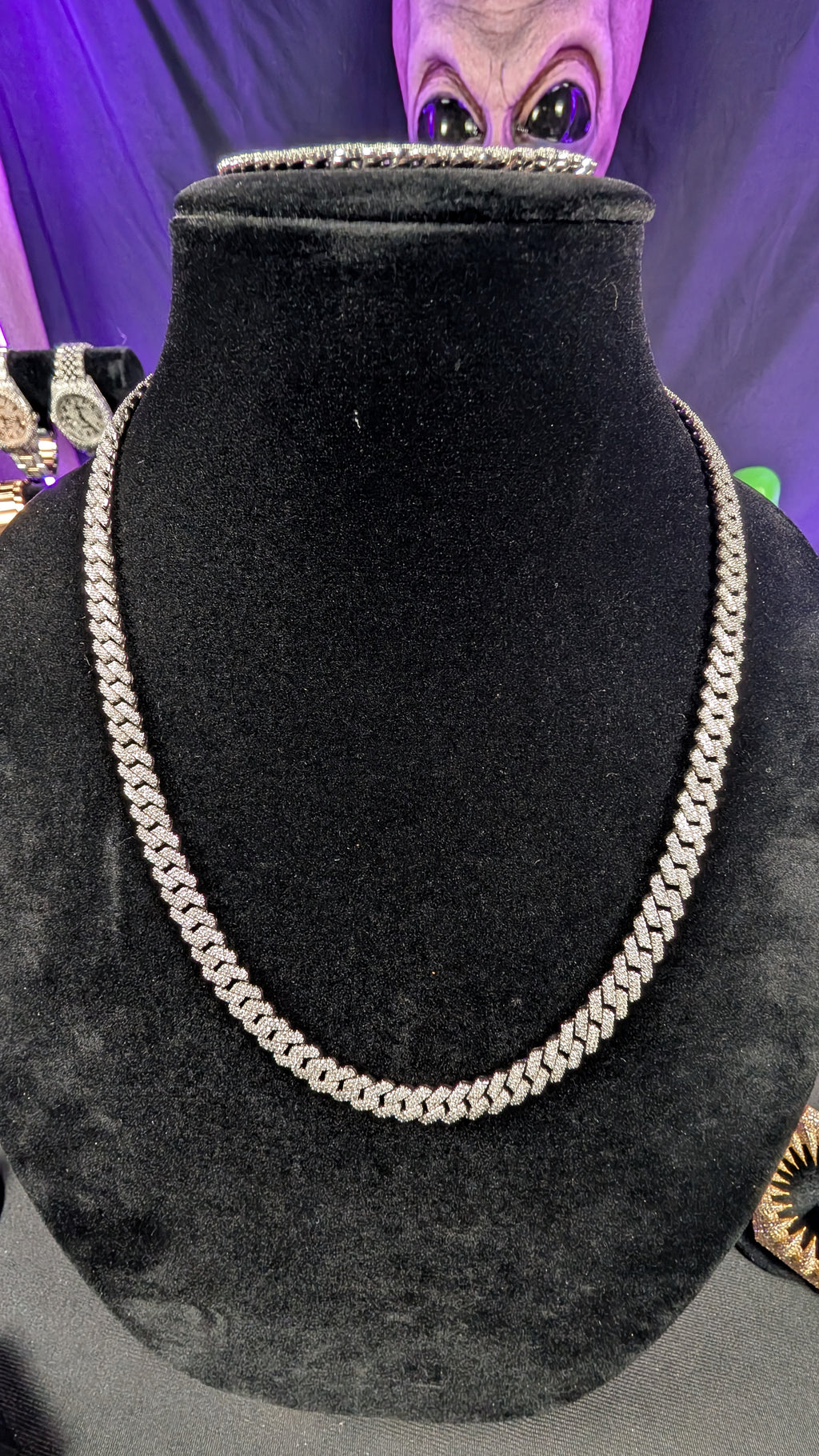 GALACTIC ICE | COSMIC FROST 8MM MOISSANITE CUBAN LINK CHAIN – S925 STERLING SILVER | 22"
