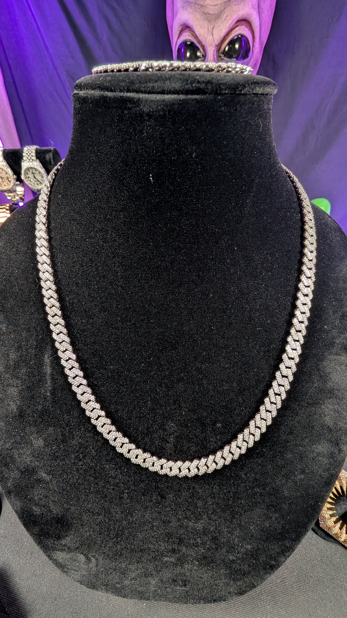 GALACTIC ICE | COSMIC FROST 8MM MOISSANITE CUBAN LINK CHAIN – S925 STERLING SILVER | 22"