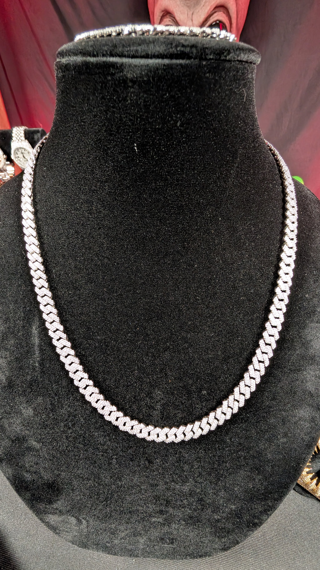 GALACTIC ICE | COSMIC FROST 8MM MOISSANITE CUBAN LINK CHAIN – S925 STERLING SILVER | 22"