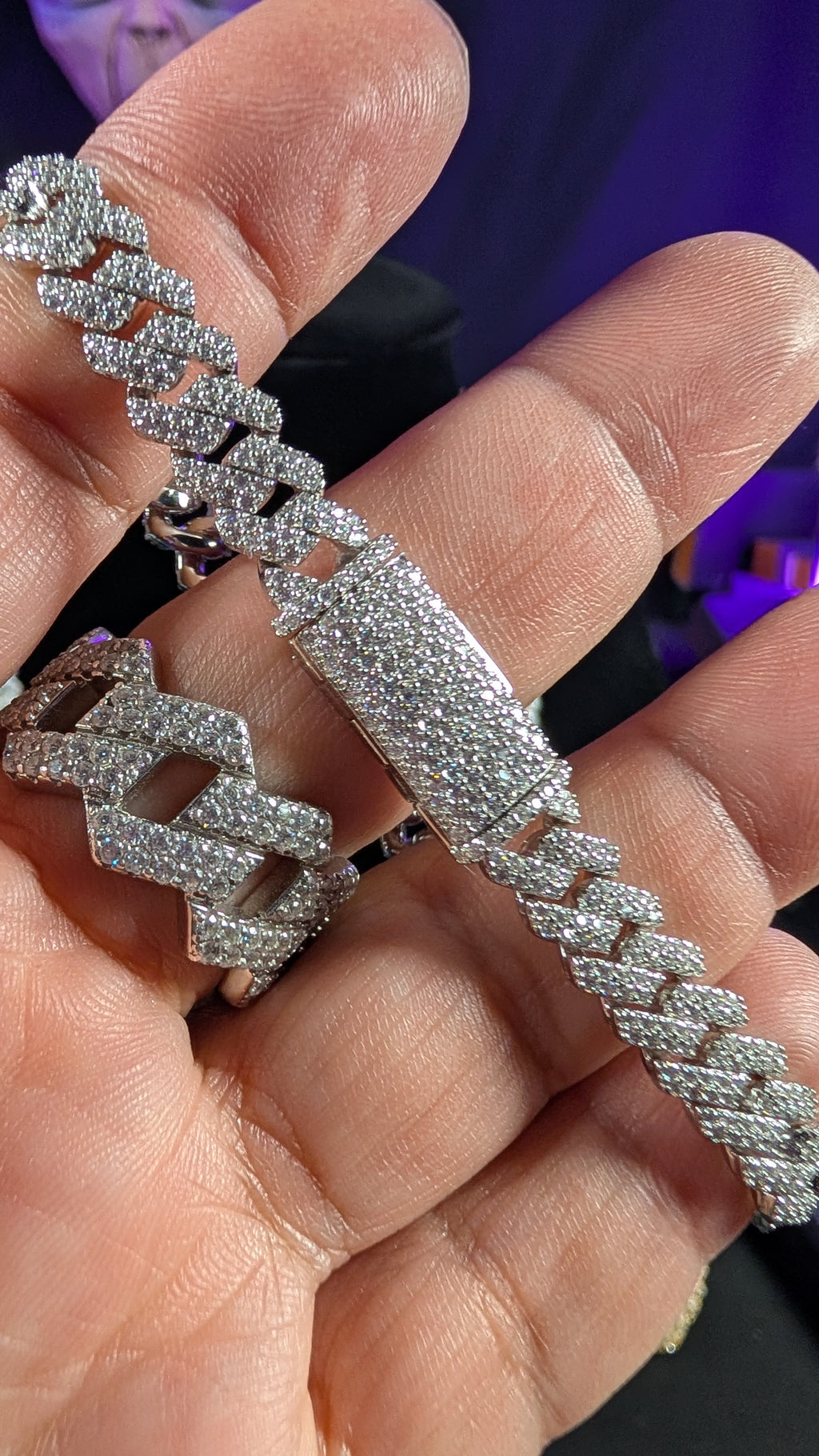 GALACTIC ICE | COSMIC DOUBLE DRIP – 8MM Two-Row Moissanite Cuban Link Bracelet