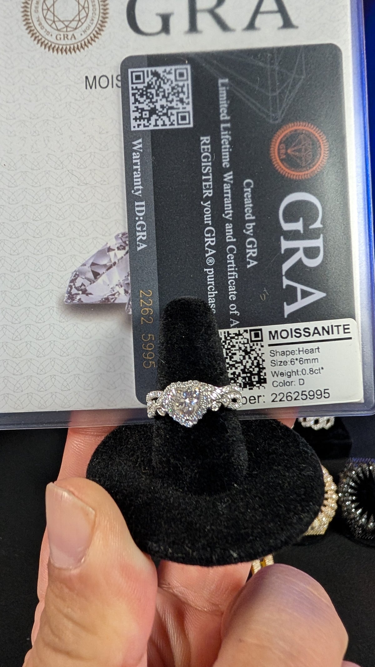 Galactic Ice Celestial Heart Moissanite Bridal Ring Set – S925 Sterling Silver