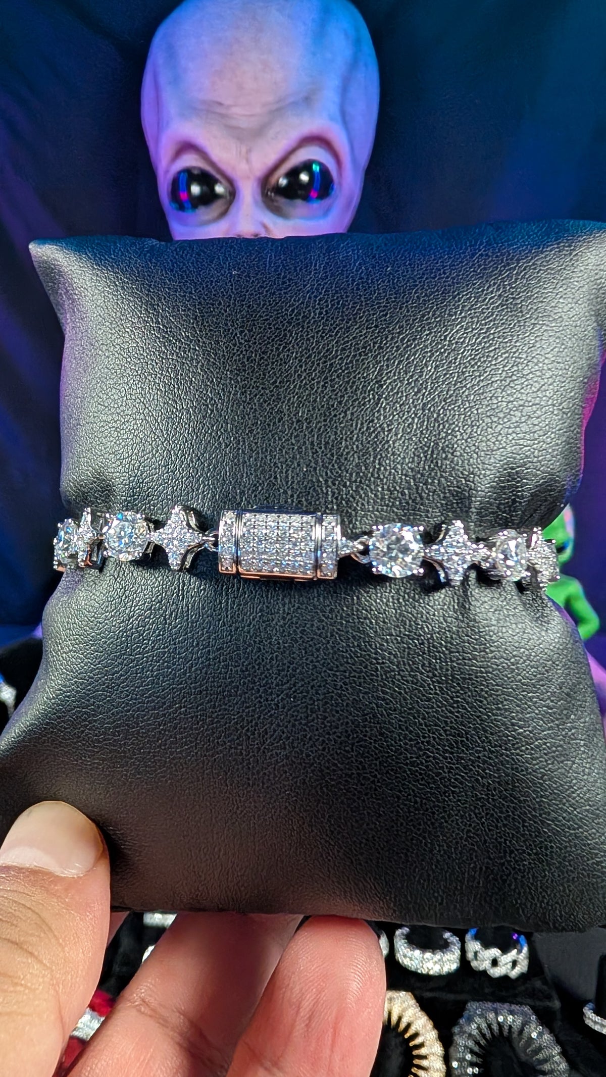 Galactic Ice Starfall Radiance Moissanite S925 Sterling Silver Celestial Bracelet