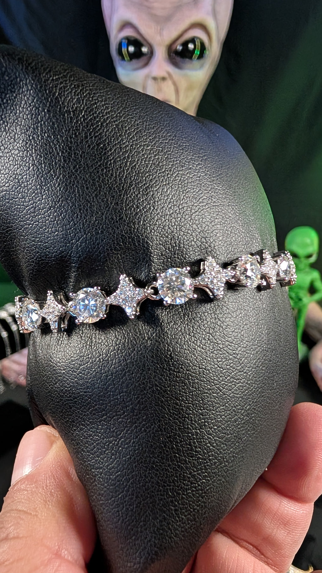 Galactic Ice Starfall Radiance Moissanite S925 Sterling Silver Celestial Bracelet