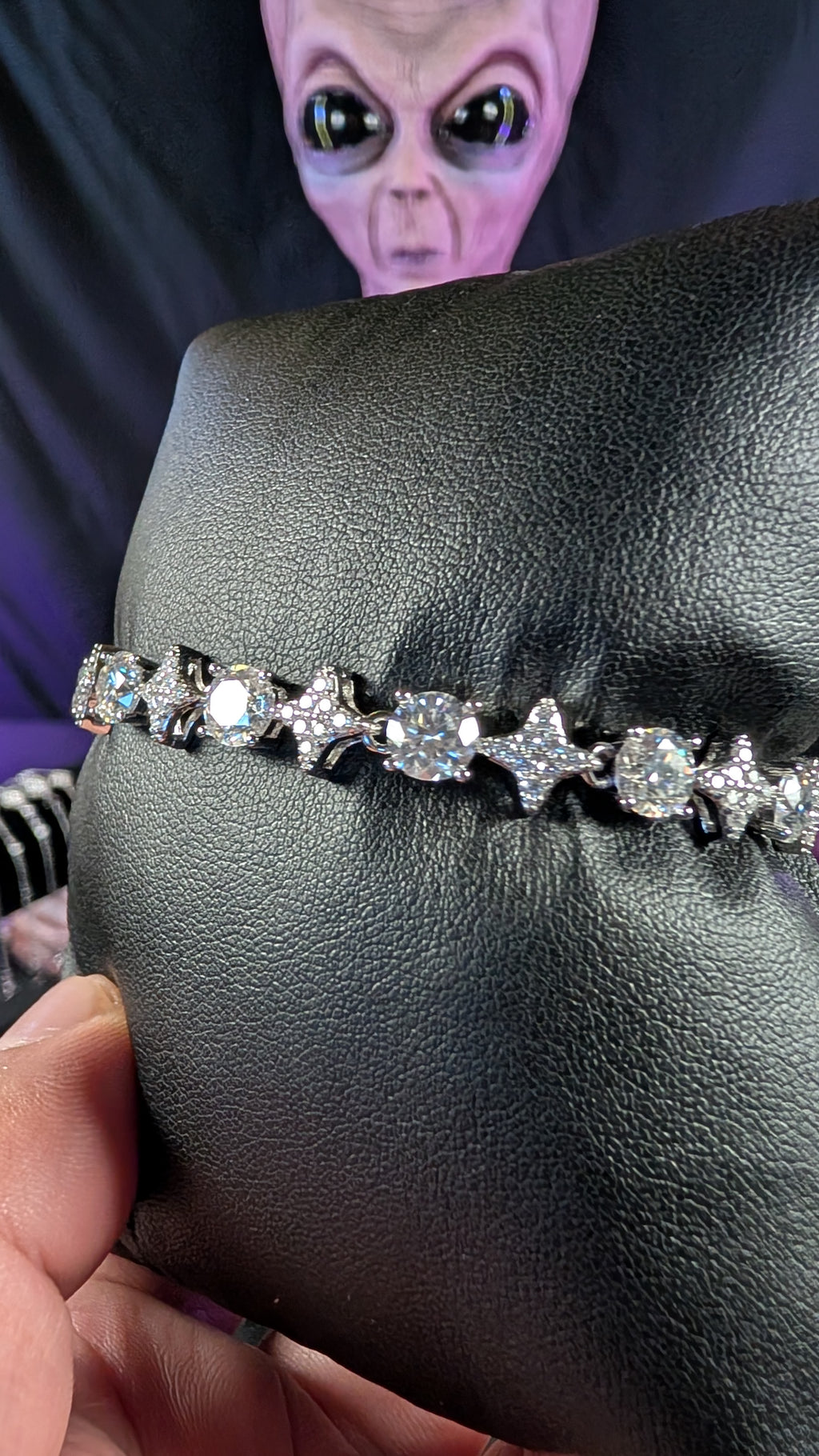 Galactic Ice Starfall Radiance Moissanite S925 Sterling Silver Celestial Bracelet