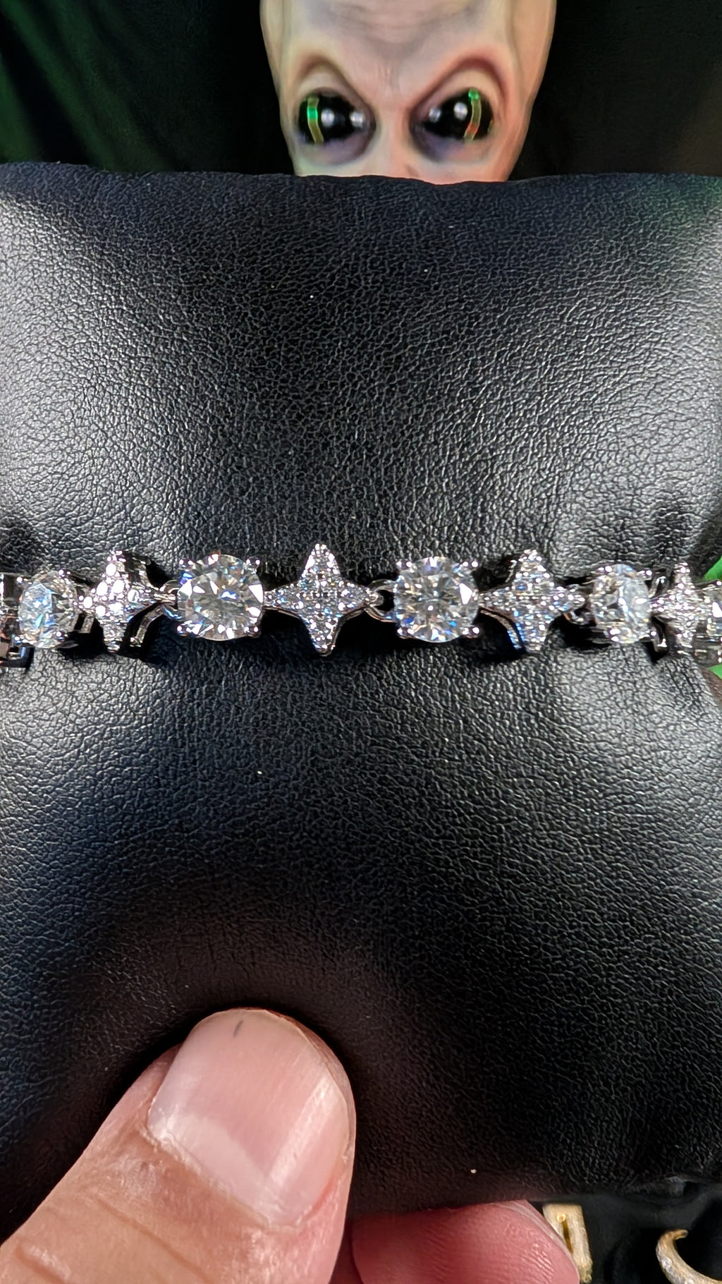 Galactic Ice Starfall Radiance Moissanite S925 Sterling Silver Celestial Bracelet