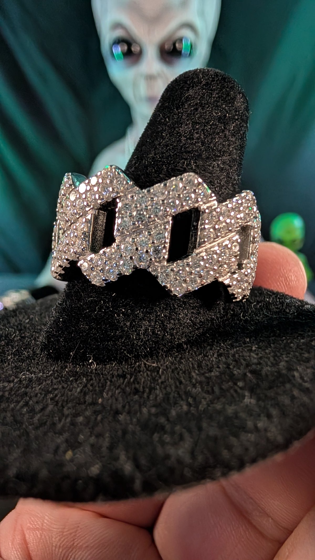 Galactic Ice Infinity Nexus Moissanite S925 Sterling Silver Cuban Band