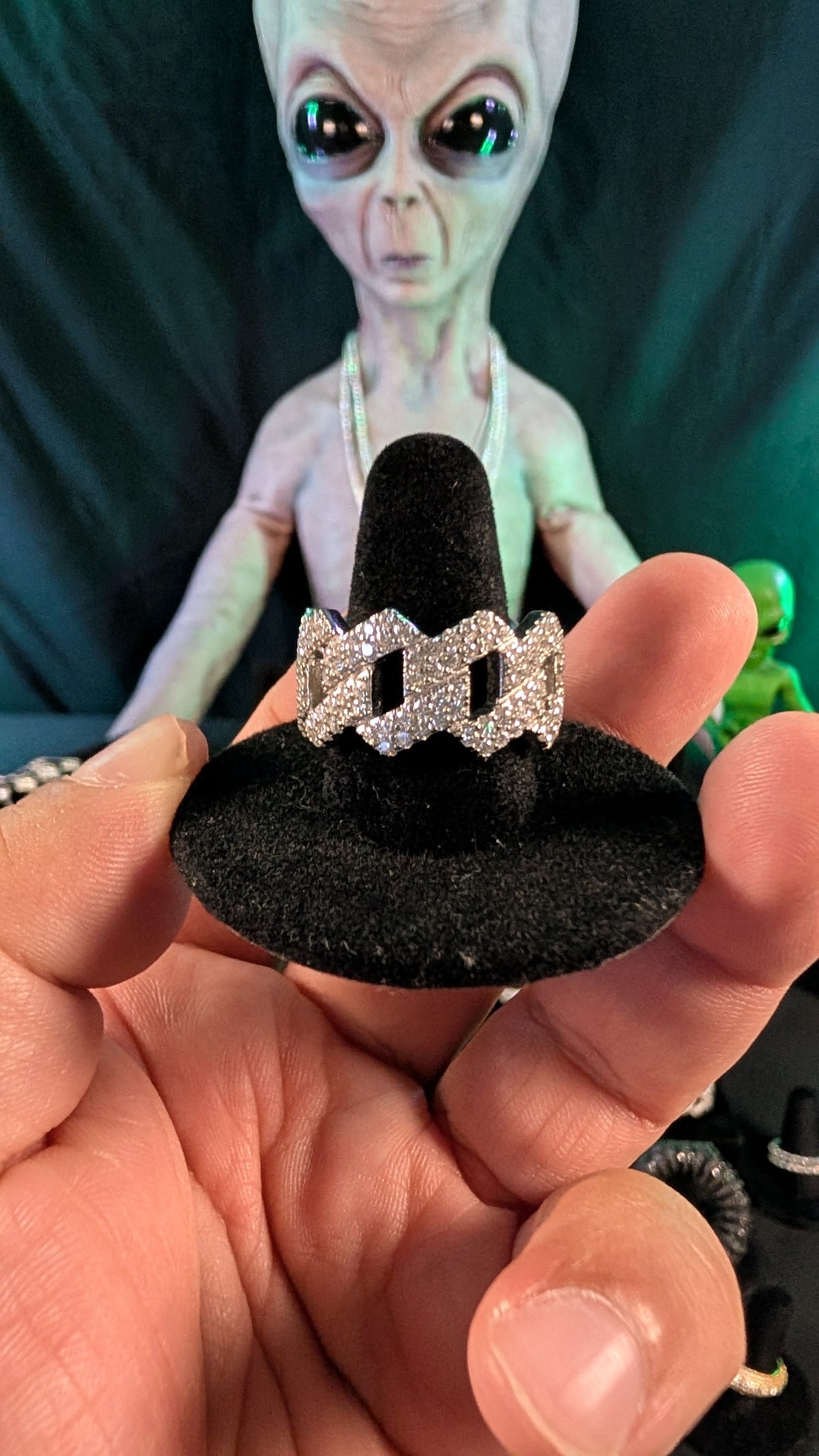Galactic Ice Infinity Nexus Moissanite S925 Sterling Silver Cuban Band