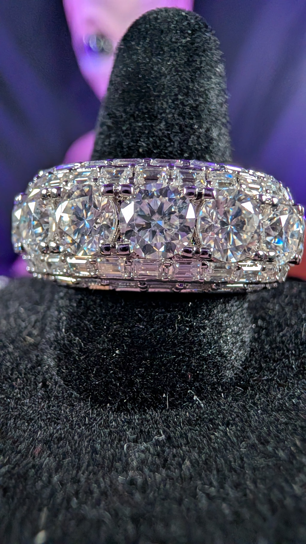 Galactic Ice Cosmic Crown Moissanite Gold Plated Band