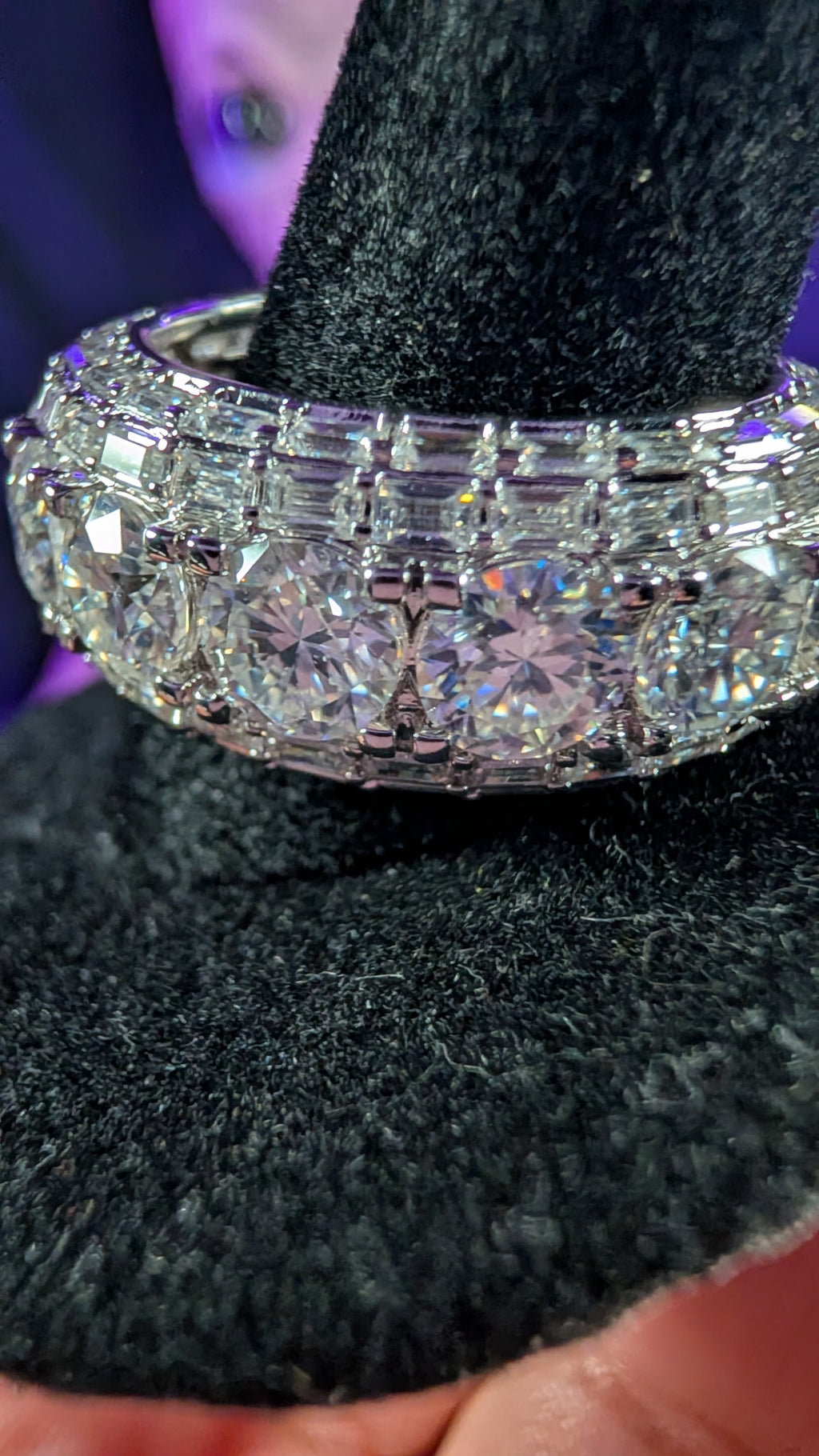 Galactic Ice Cosmic Crown Moissanite Gold Plated Band