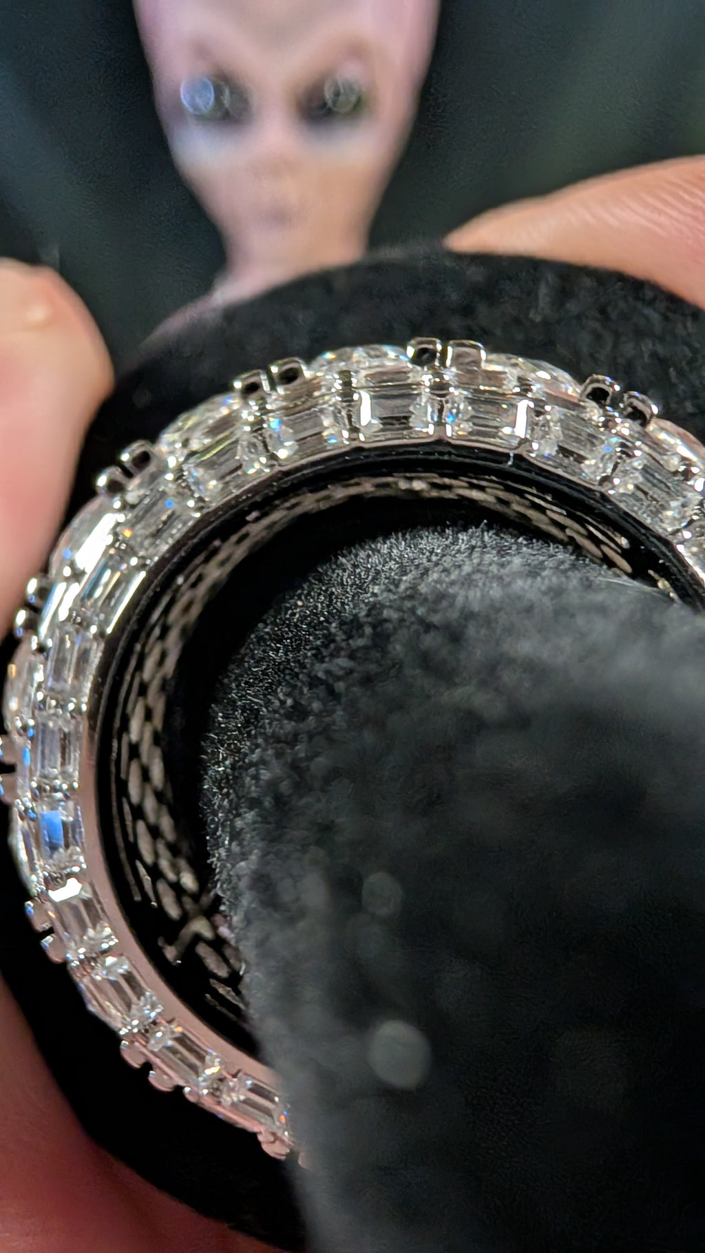 Galactic Ice Cosmic Crown Moissanite Gold Plated Band
