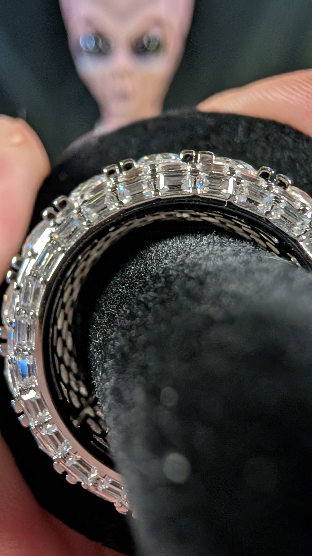 Galactic Ice Cosmic Crown Moissanite Gold Plated Band