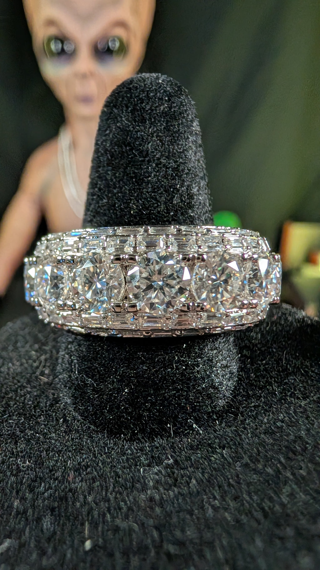 Galactic Ice Cosmic Crown Moissanite Gold Plated Band