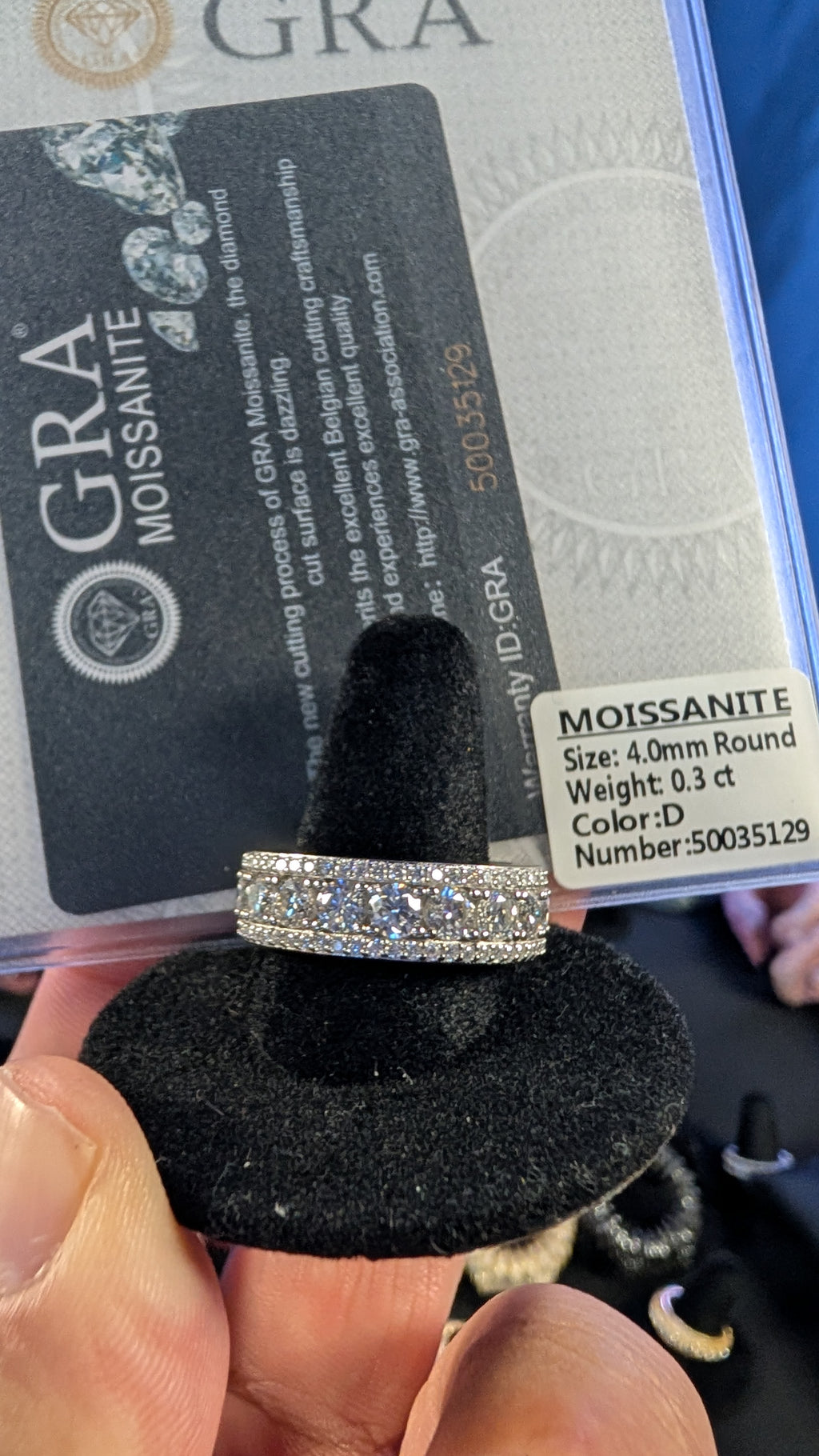 Galactic Ice 3-Row Supernova Royale Moissanite S925 Sterling Silver Band