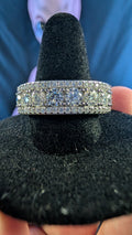 Galactic Ice 3-Row Supernova Royale Moissanite S925 Sterling Silver Band