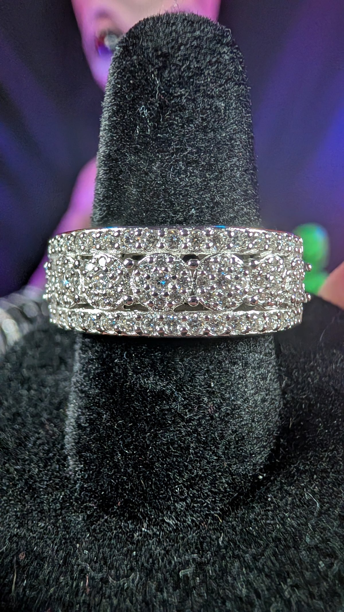 Galactic Ice Stellar Dominion Round Moissanite S925 Sterling Silver Ring