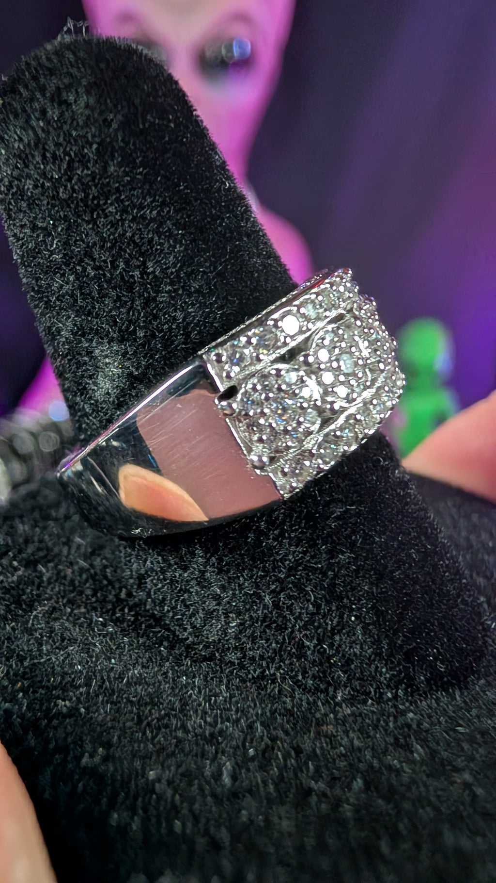 Galactic Ice Stellar Dominion Round Moissanite S925 Sterling Silver Ring
