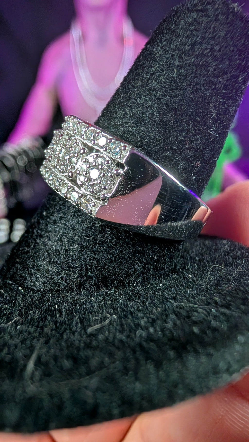 Galactic Ice Stellar Dominion Round Moissanite S925 Sterling Silver Ring