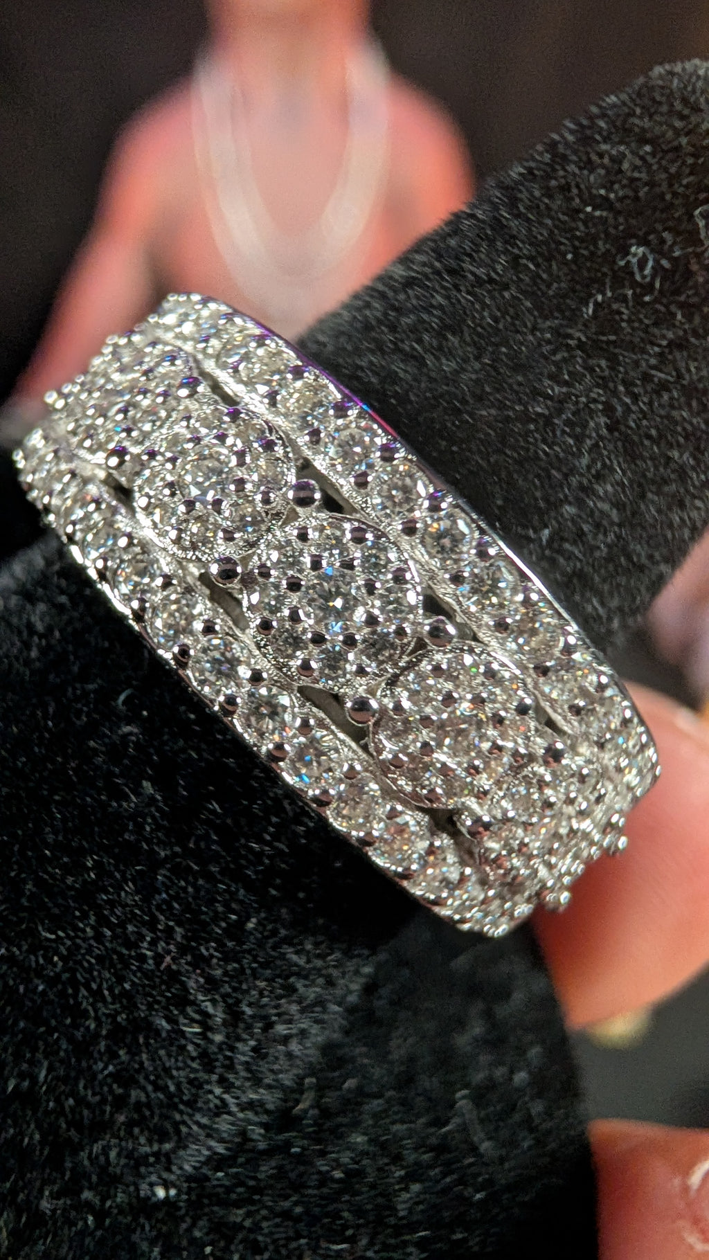 Galactic Ice Stellar Dominion Round Moissanite S925 Sterling Silver Ring