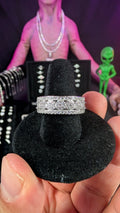 Galactic Ice Stellar Dominion Round Moissanite S925 Sterling Silver Ring