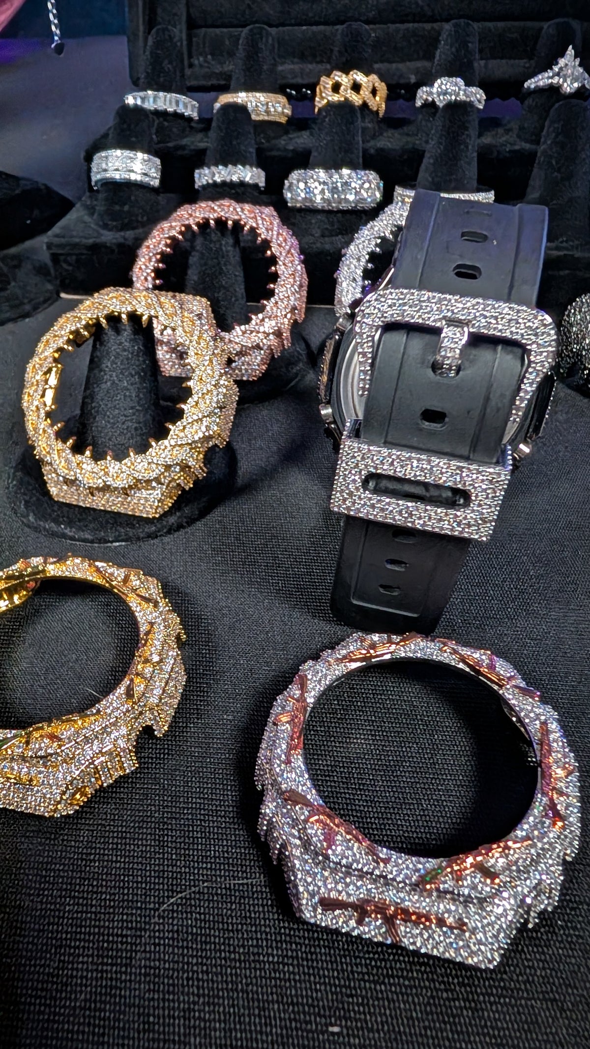 Galactic Ice Cosmic Drip Moissanite Bezel & Buckle Set