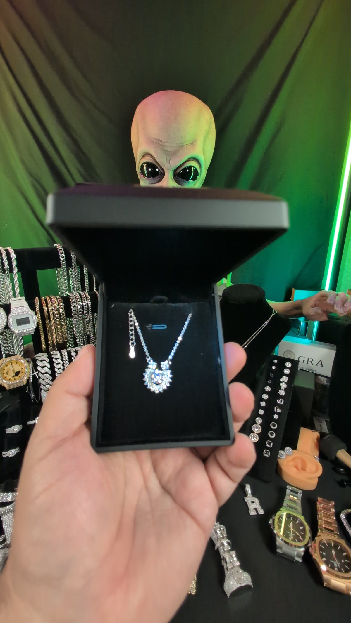 Galactic Ice Moissanite Pendant 1 CT Necklace