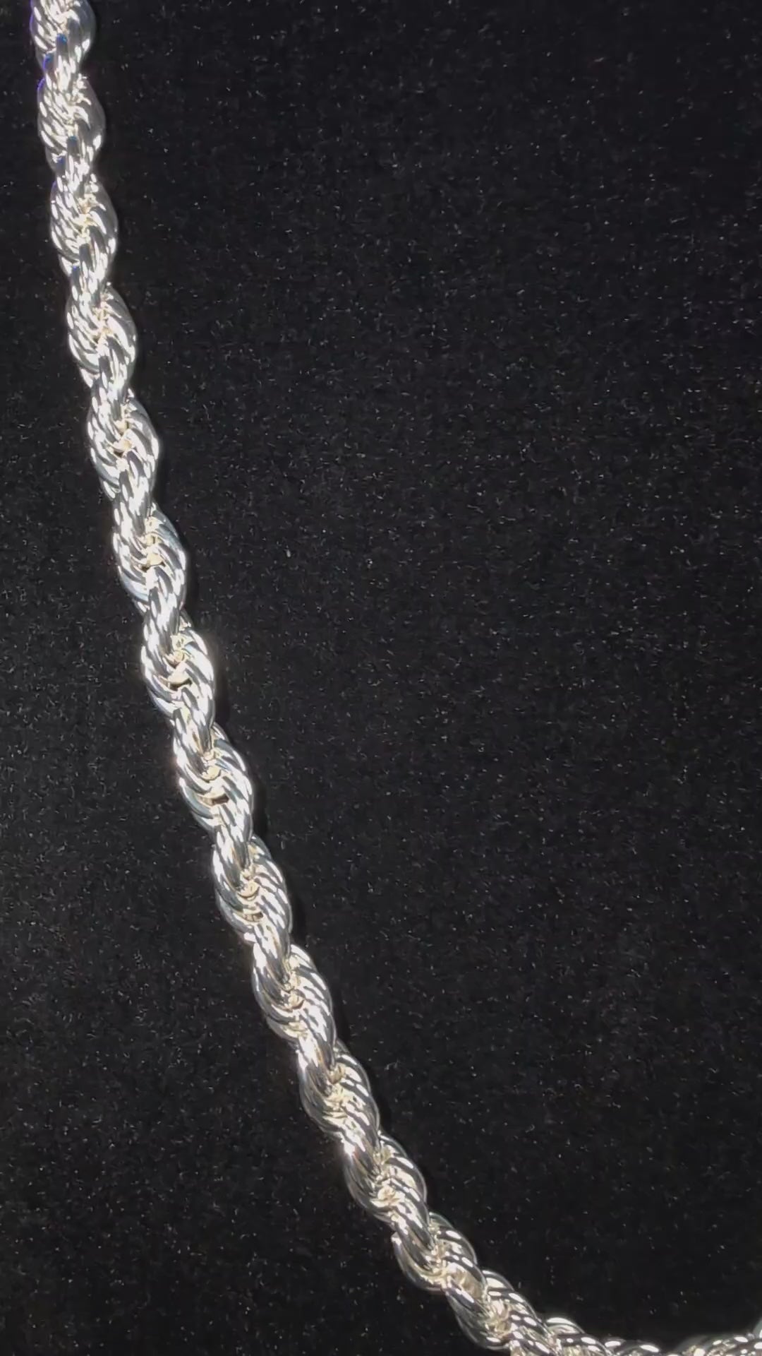 Plated Silver Cosmic Twist 24in 8mm Rope Chain Necklace