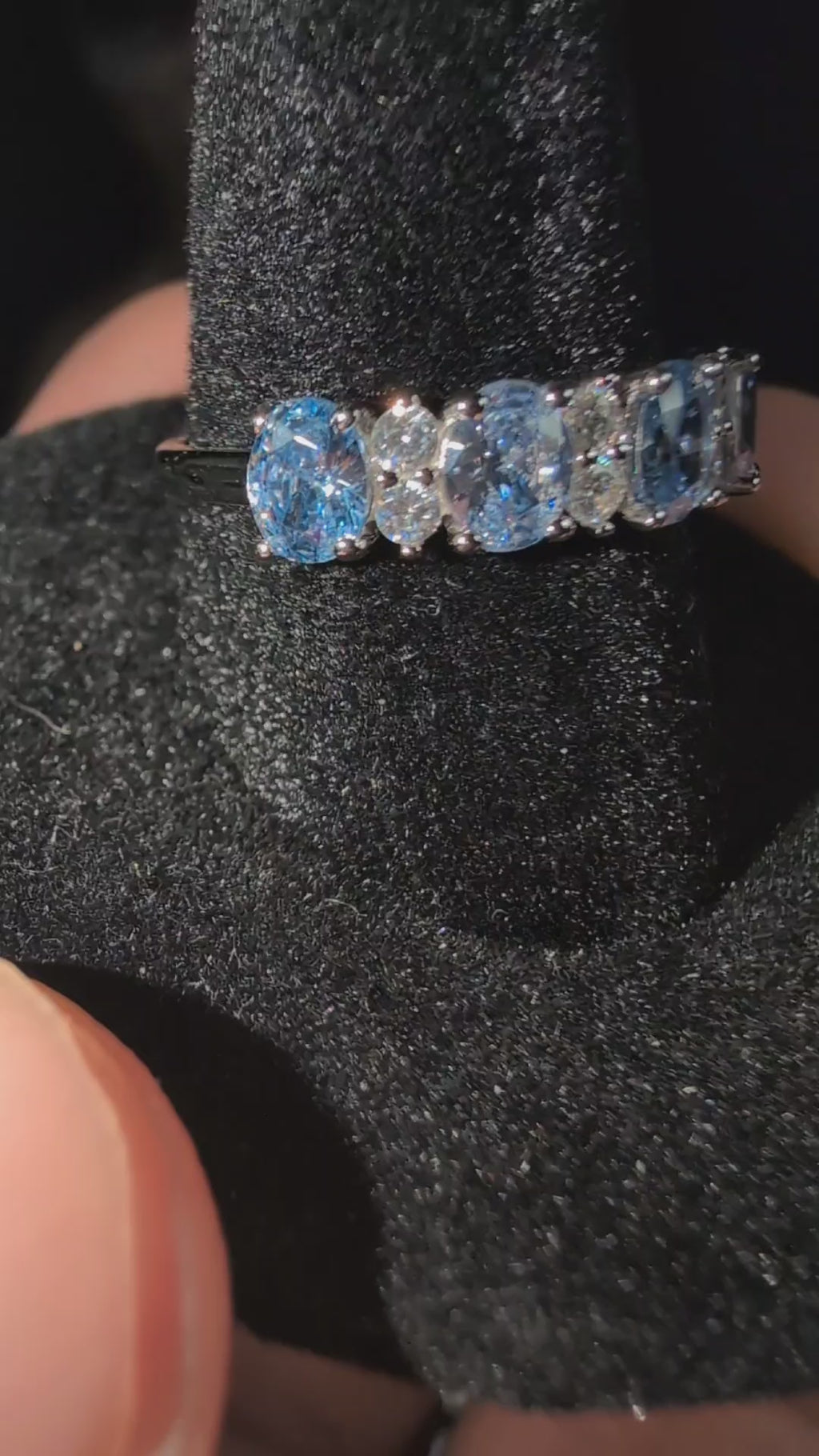 Lab Grown Tanzanite Multi-Stone Ring Solid S925 Sterling Silver