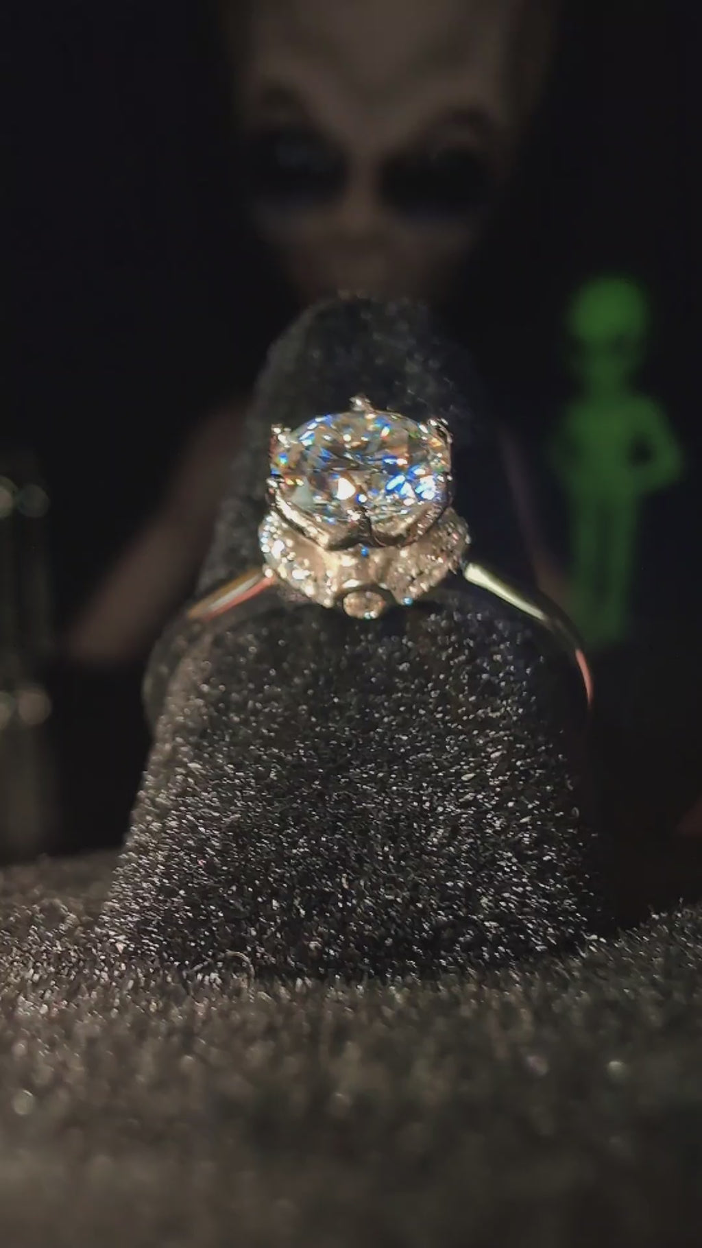 Galactic Ice 1.5CT Celestial Bloom Moissanite Solitare S925 Sterling Silver Ring