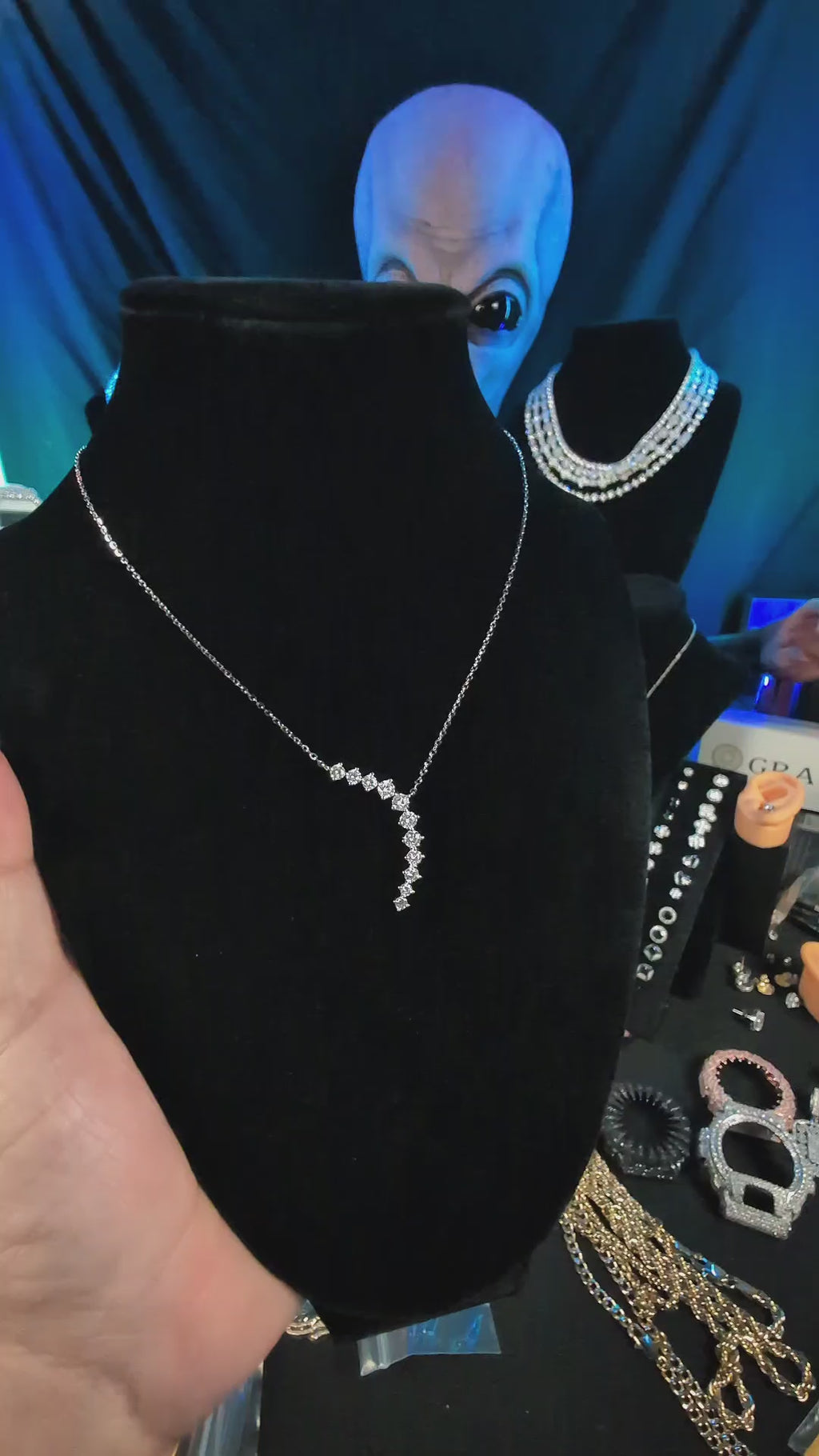 Galactic Ice 0.2CT Falling Star Cascade Moissanite S925 Necklace